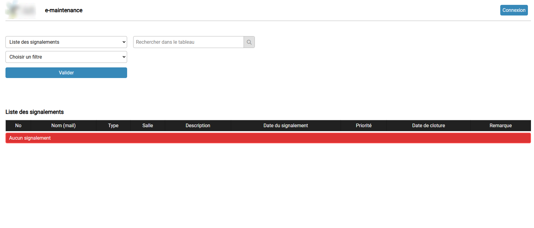 E-maintenance landing page
