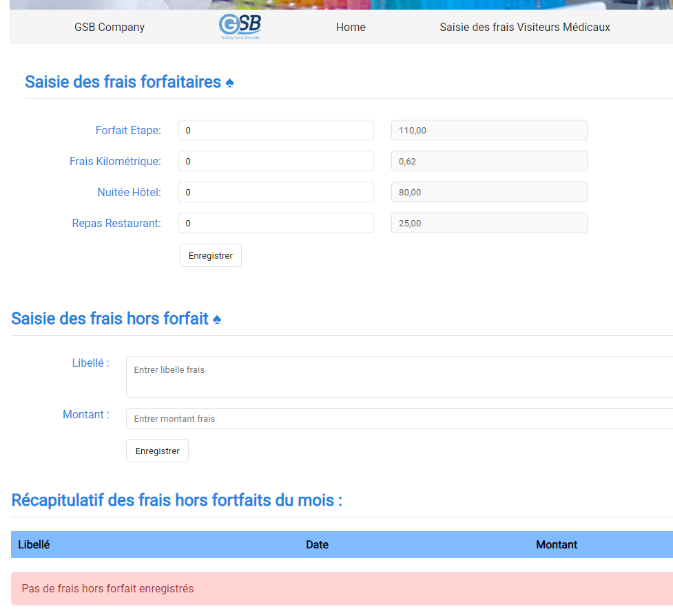 Internship Gestion ecran principal